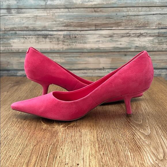 Sam Edelman Bianka Dahlia Pink Suede Pointed Toe Kitten Heels - Picture 10 of 13